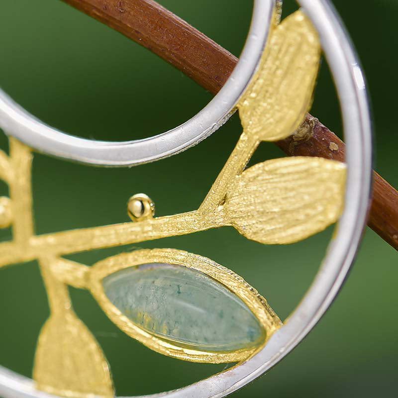 Sterling Silver Air Leaves Hoop Earrings