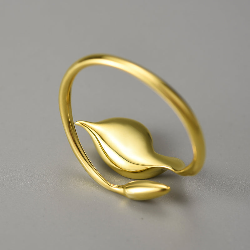 Sterling Silver Calla Lily Flower Adjustable Ring