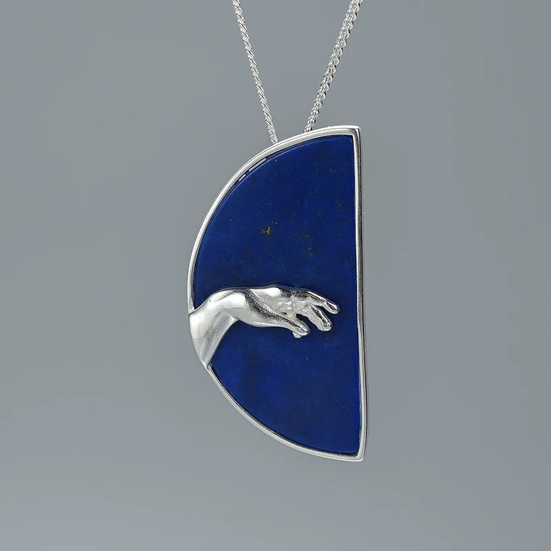 Sterling Silver Michelangelo's Hand of God inspired Pendant (Chain not included)
