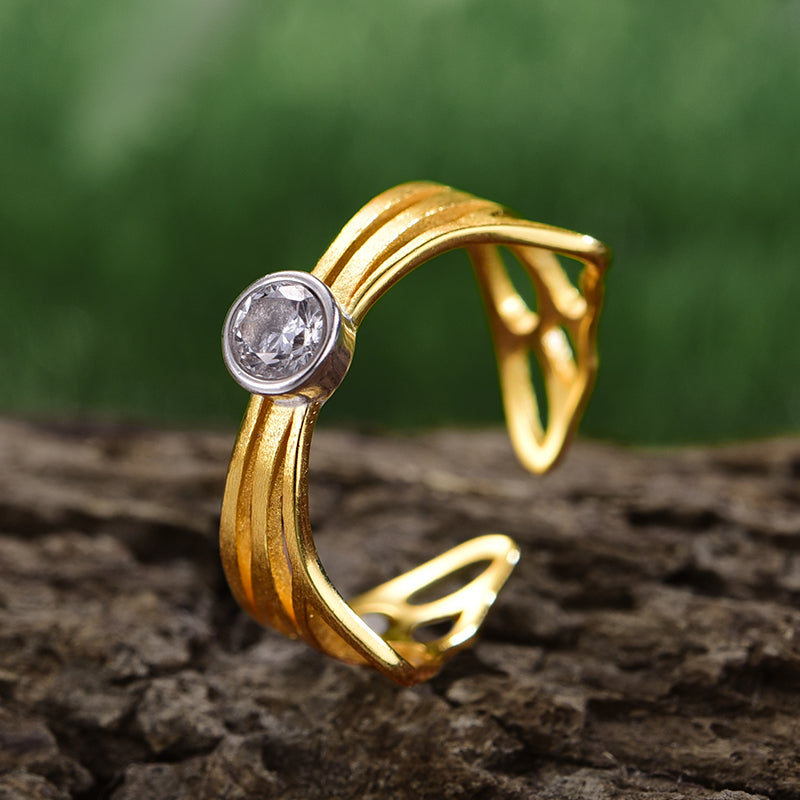 Sterling Silver Hollow Butterfly Wings Adjustable Ring