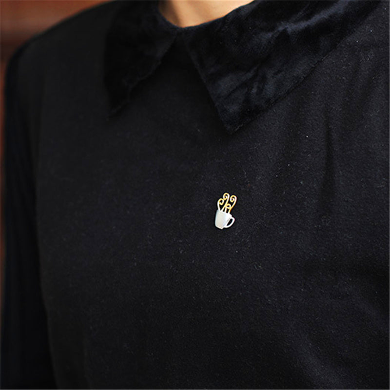 Sterling Silver Hot Coffee Cup Handmade Fine Brooch