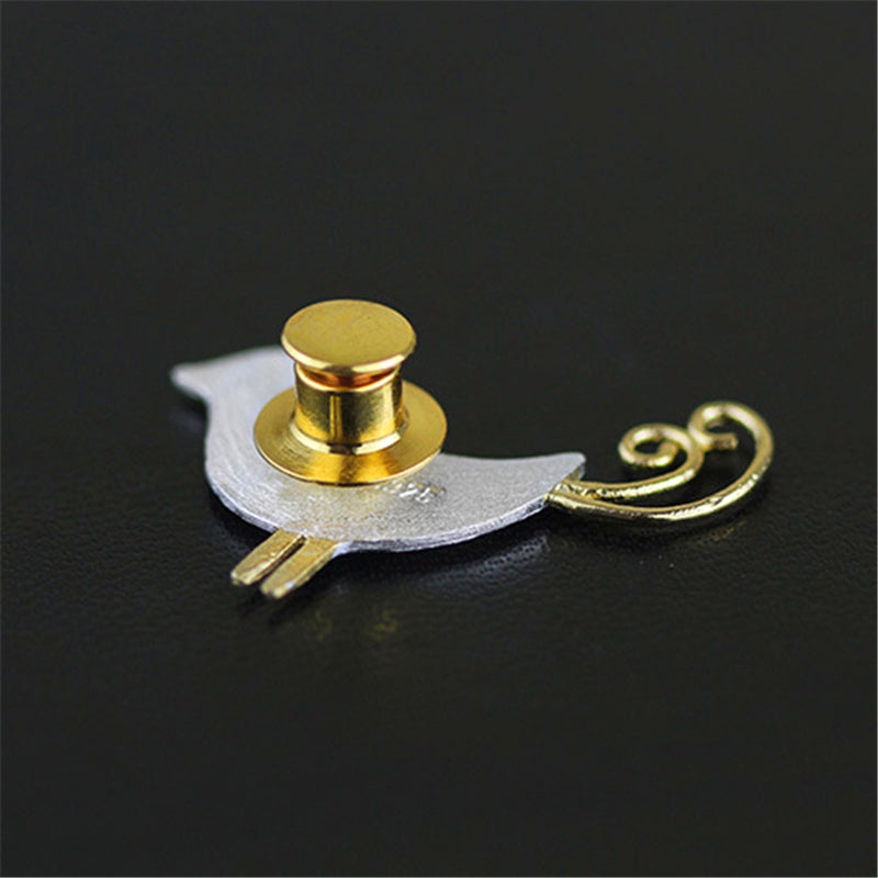 Sterling Silver Lovely Jay Bird Handmade Brooch