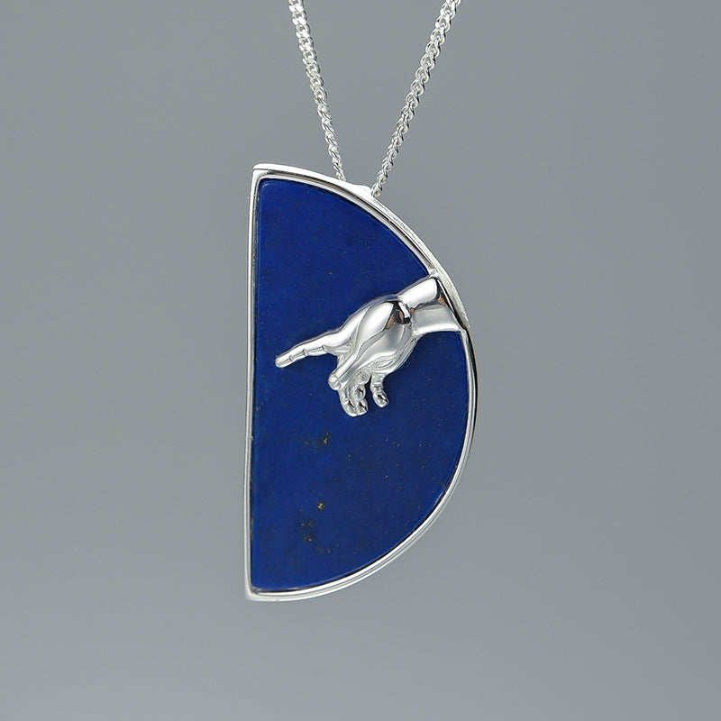 Sterling Silver Michelangelo's Hand of God inspired Pendant (Chain not included)