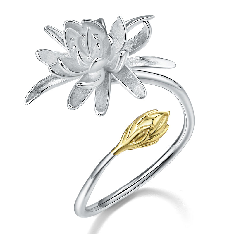 Sterling Silver Cereus Flower Adjustable Ring