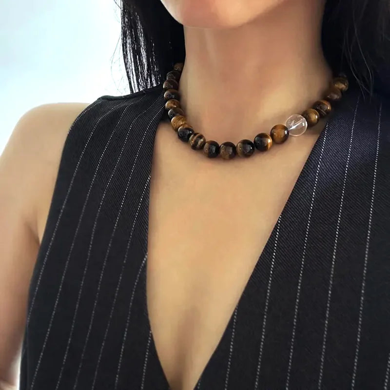 Natural Stone Tiger Eye Necklace