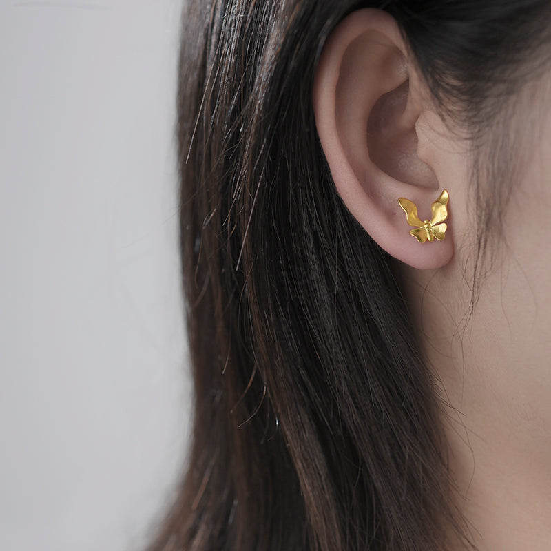 Sterling Silver Small Butterfly Stud Earrings