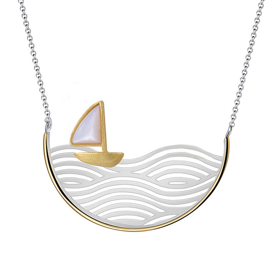 Sterling Silver Sailboat Necklace