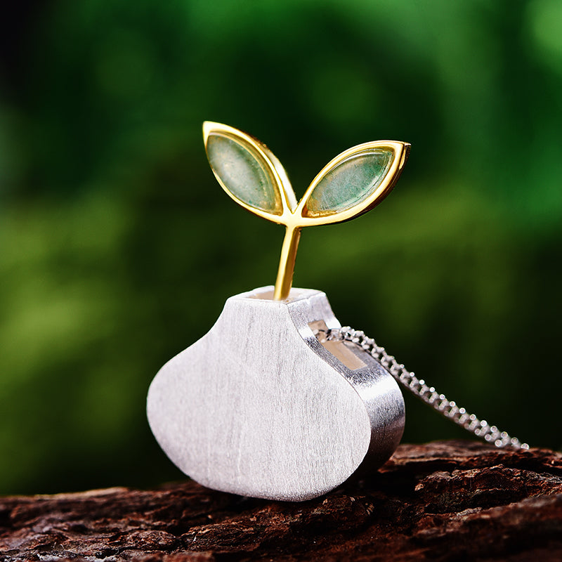 Aventurine Air Leaf Pendant (Chain not included)