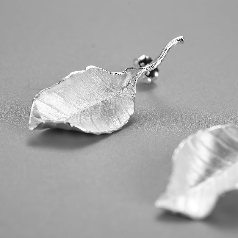 Autumn Large Leaves Stud Earrings