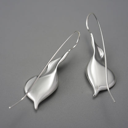 Sterling Silver Calla Lily Flower Dangle Earrings