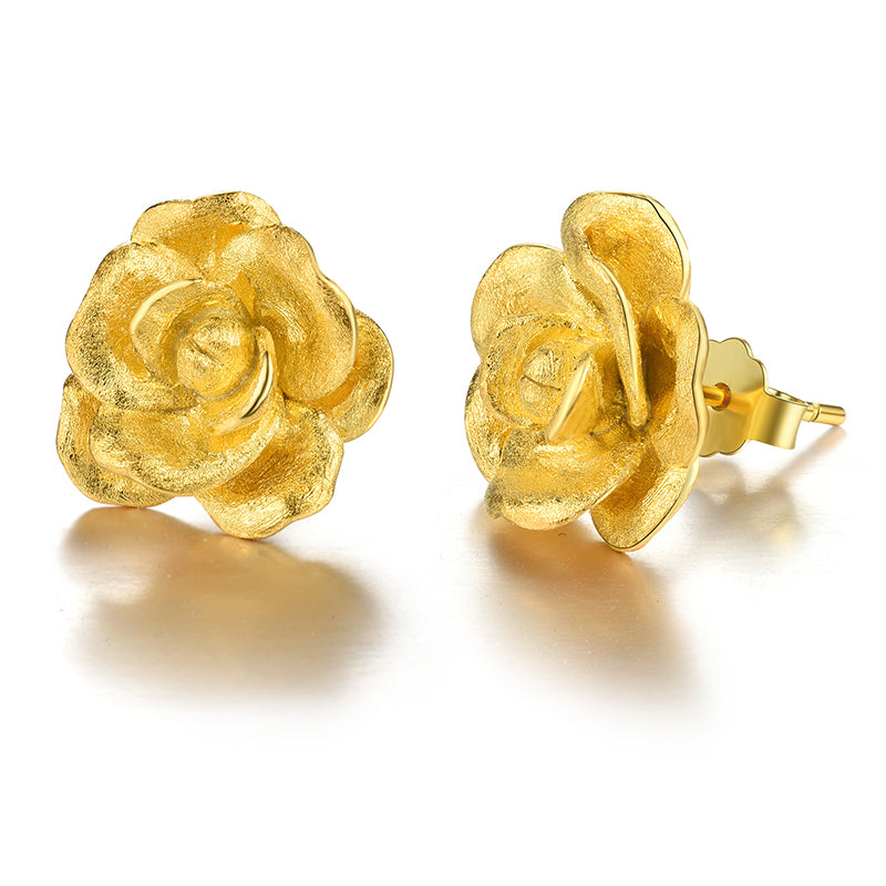 Camellia Flower Stud Earrings