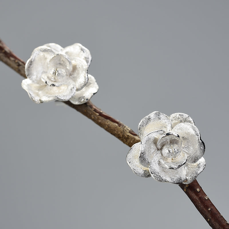 Camellia Flower Stud Earrings