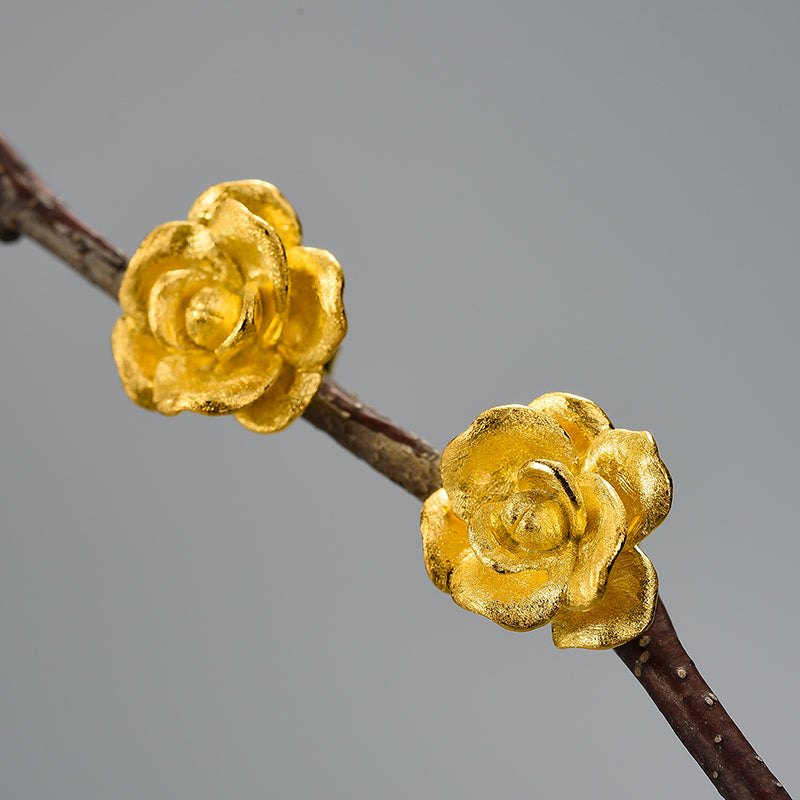 Camellia Flower Stud Earrings