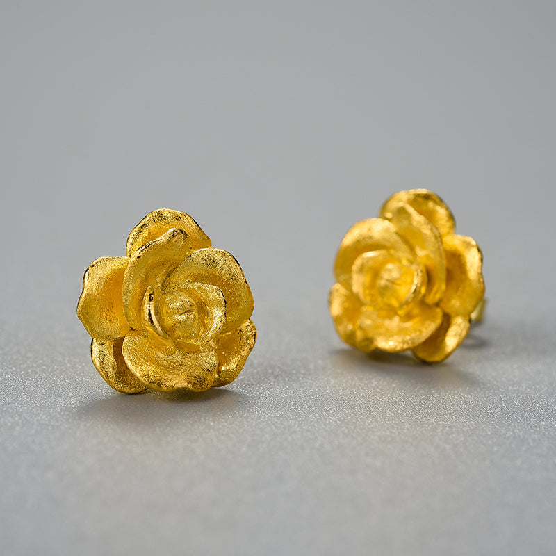 Camellia Flower Stud Earrings