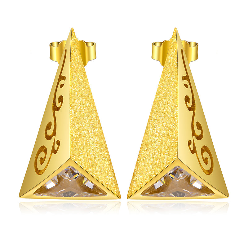 Delicate Pyramid Stud Earrings