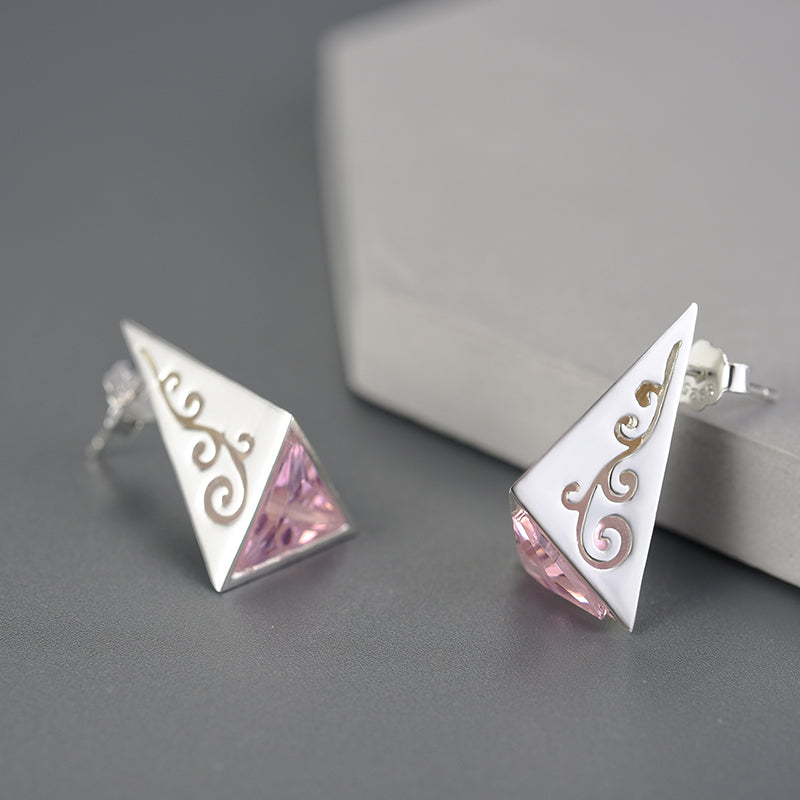 Delicate Pyramid Stud Earrings