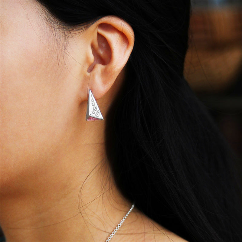 Delicate Pyramid Stud Earrings