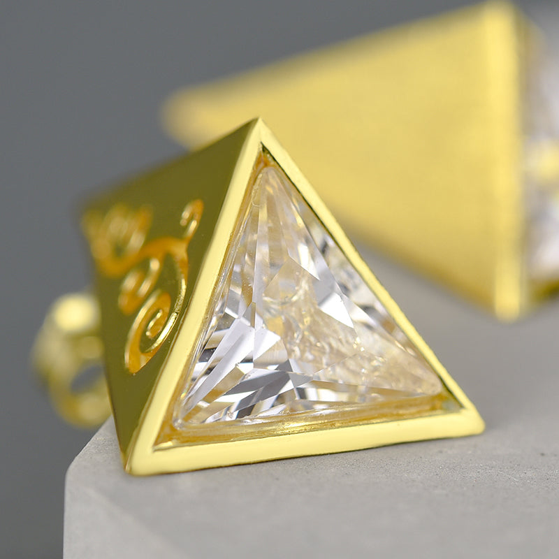 Delicate Pyramid Stud Earrings