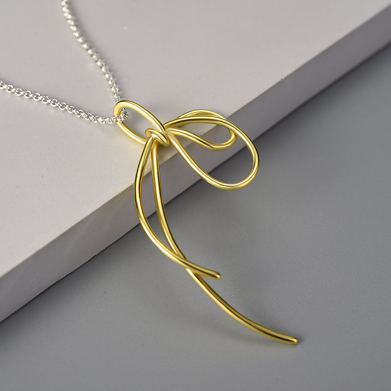 Sterling Silver Fancy Knot Long Tassel Pendant Chain (Chain is optional)