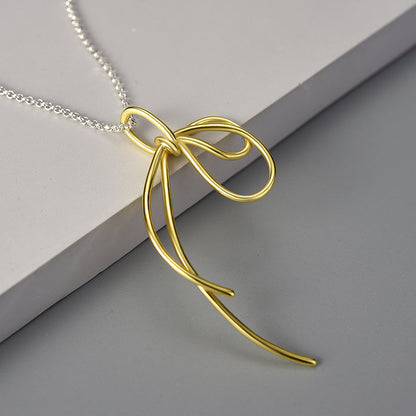 Sterling Silver Fancy Knot Long Tassel Pendant Chain (Chain is optional)