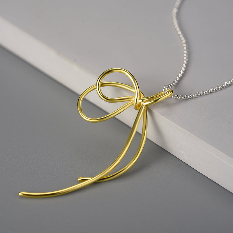 Sterling Silver Fancy Knot Long Tassel Pendant Chain (Chain is optional)