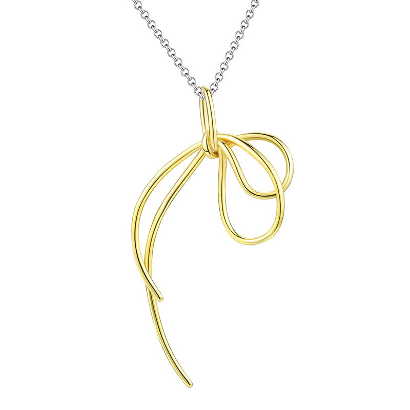 Sterling Silver Fancy Knot Long Tassel Pendant Chain (Chain is optional)
