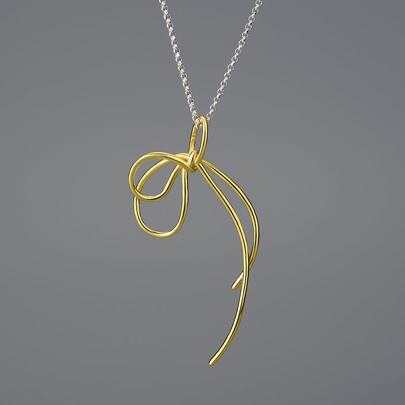 Sterling Silver Fancy Knot Long Tassel Pendant Chain (Chain is optional)