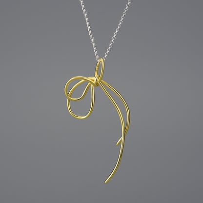 Sterling Silver Fancy Knot Long Tassel Pendant Chain (Chain is optional)