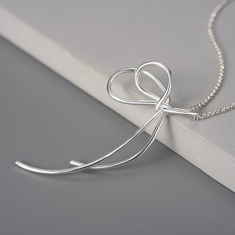 Sterling Silver Fancy Knot Long Tassel Pendant Chain (Chain is optional)