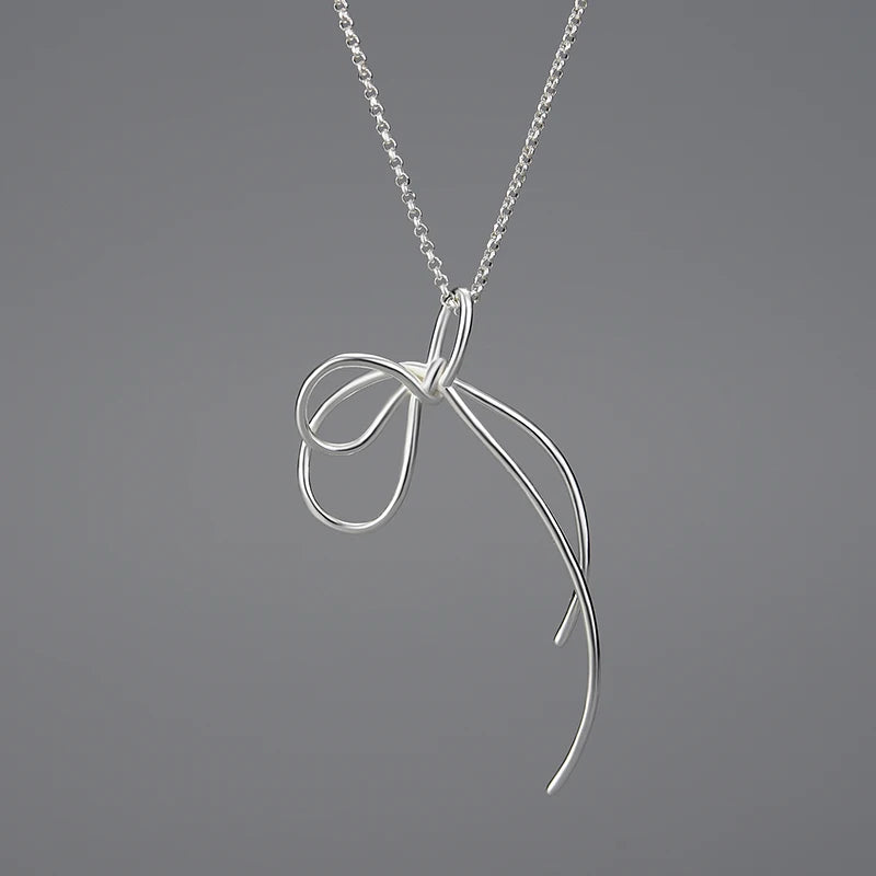 Sterling Silver Fancy Knot Long Tassel Pendant Chain (Chain is optional)
