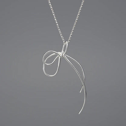 Sterling Silver Fancy Knot Long Tassel Pendant Chain (Chain is optional)