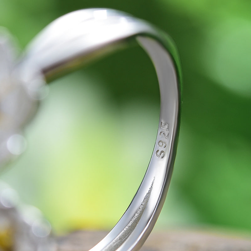 Sterling Silver Forget-me-not Flower Adjustable Ring