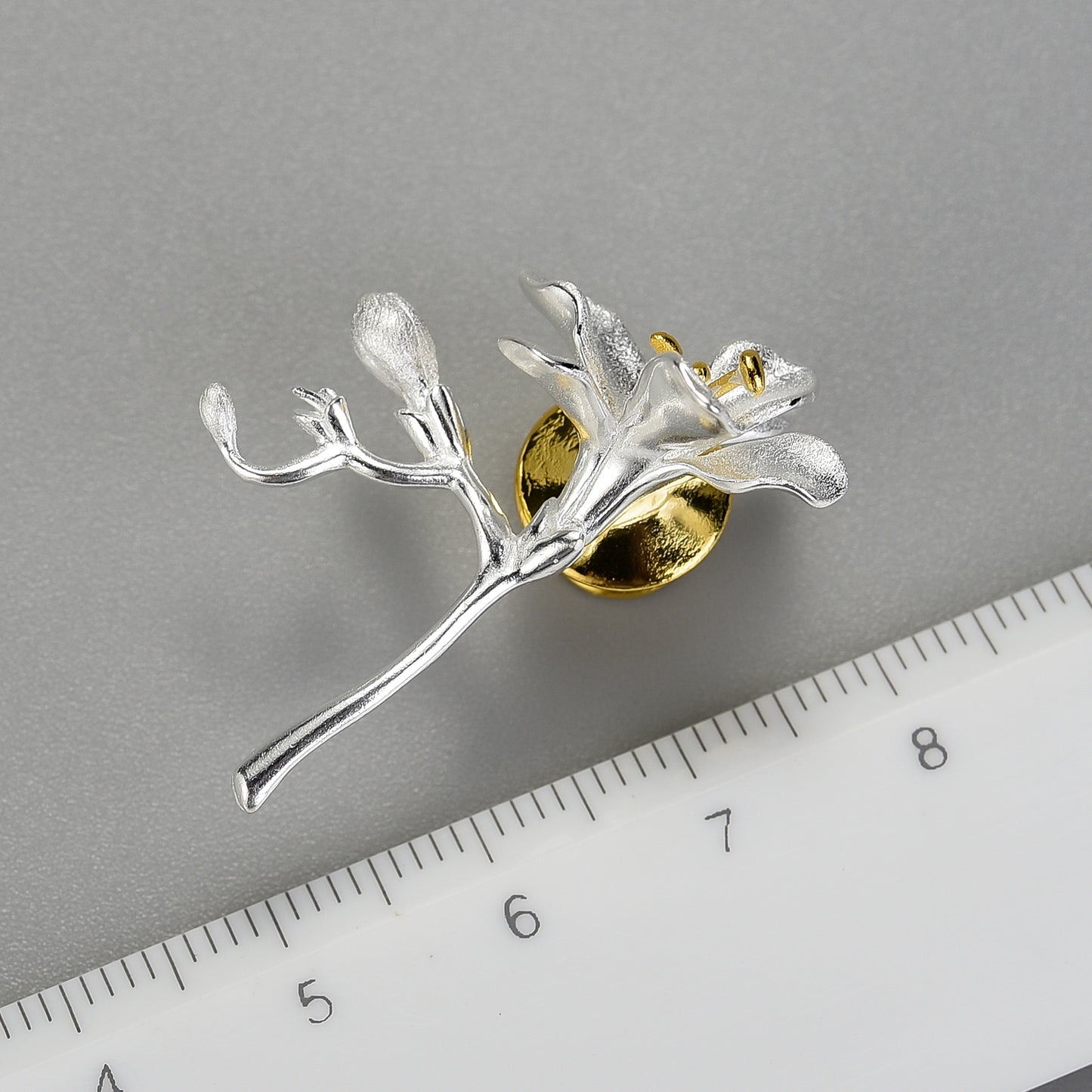 Freesia Flower Handmade Fine Brooch