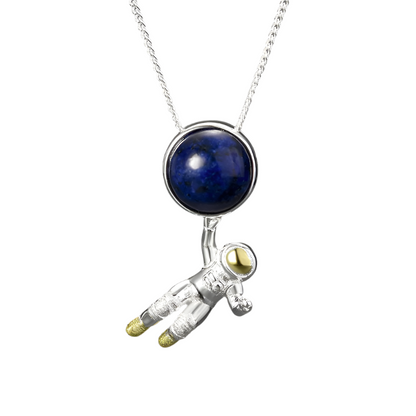 Sterling Silver Lapis Lazuli Space Odyssey Necklace