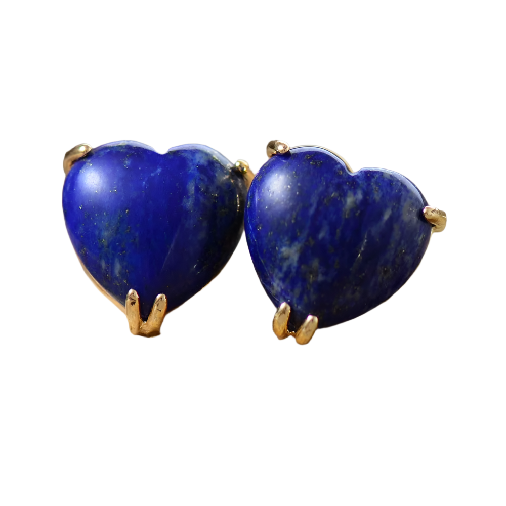 Heart Shape Lapis Lazuli Stud Earring