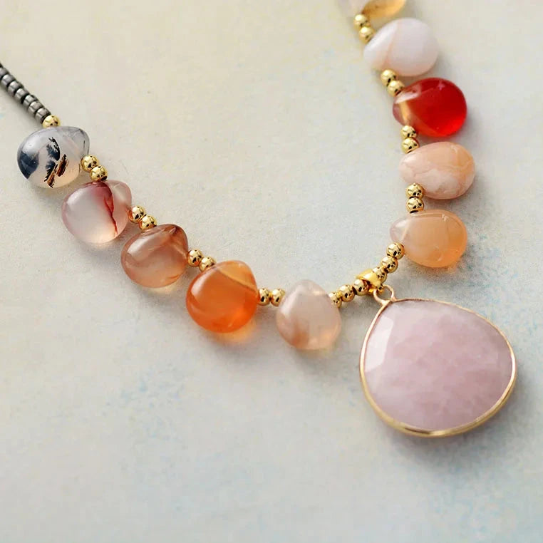 Rose Quartz Pendant Necklace