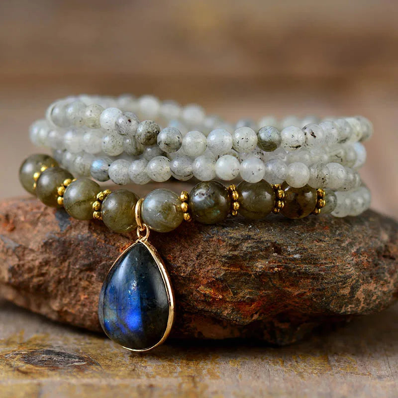 Boho Labradorite Beaded Strand Necklace