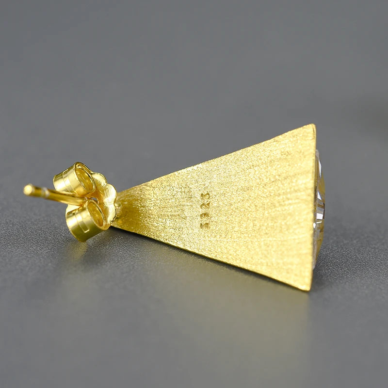 Delicate Pyramid Stud Earrings