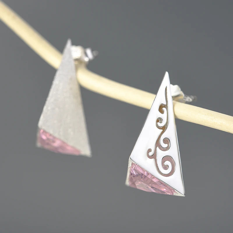 Delicate Pyramid Stud Earrings