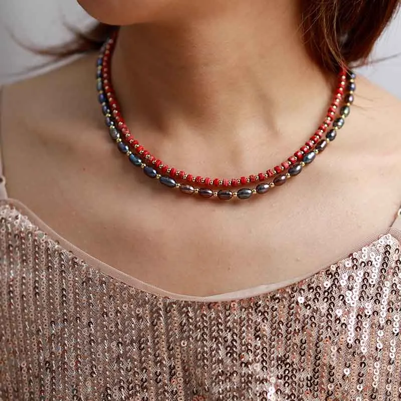 Boho Unique Red Jasper Choker Necklace