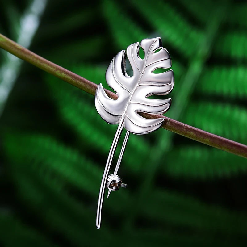 Monstera Leaf Handmade Brooch