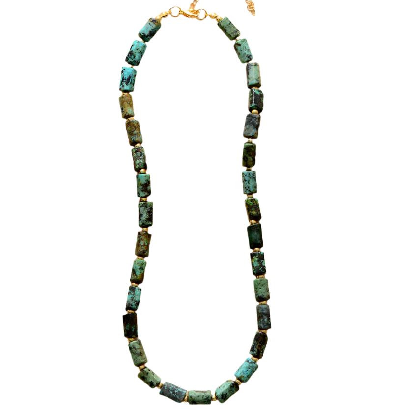 Boho African Turquoise Beaded Choker Necklace