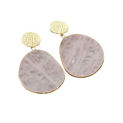 Rose Quartz Hyperbole Drop Dangle Earrings