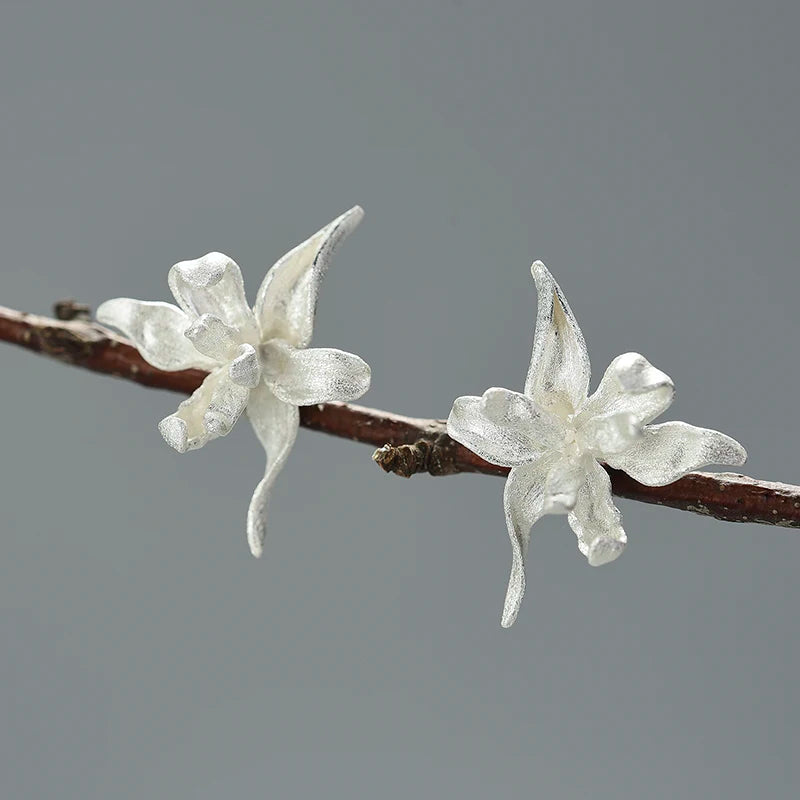 Iris Flower Stud Earrings