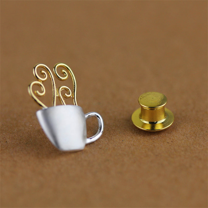 Hot Coffee Cup Handmade Fine Brooch