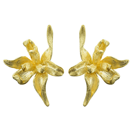 Iris Flower Stud Earrings