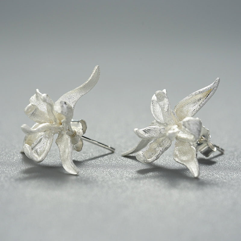 Iris Flower Stud Earrings