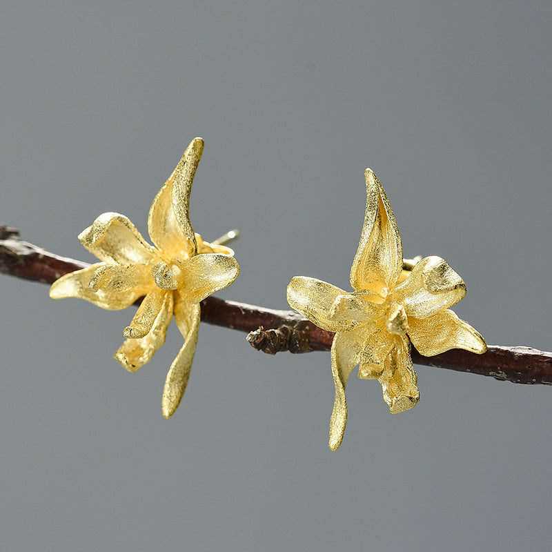 Iris Flower Stud Earrings