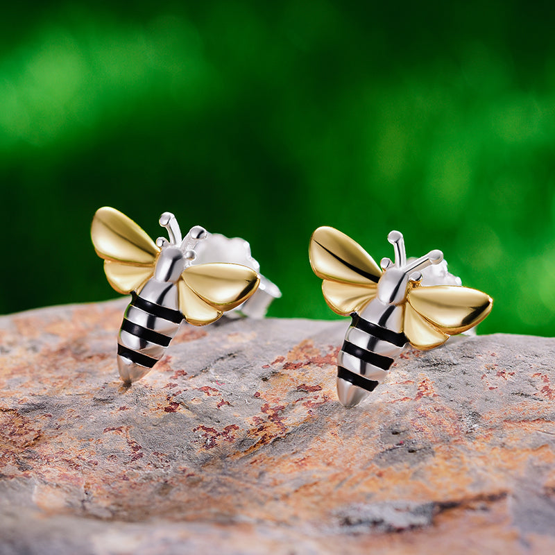 Small Honey Bee Stud Earrings