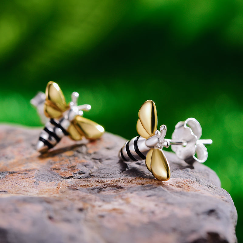 Small Honey Bee Stud Earrings